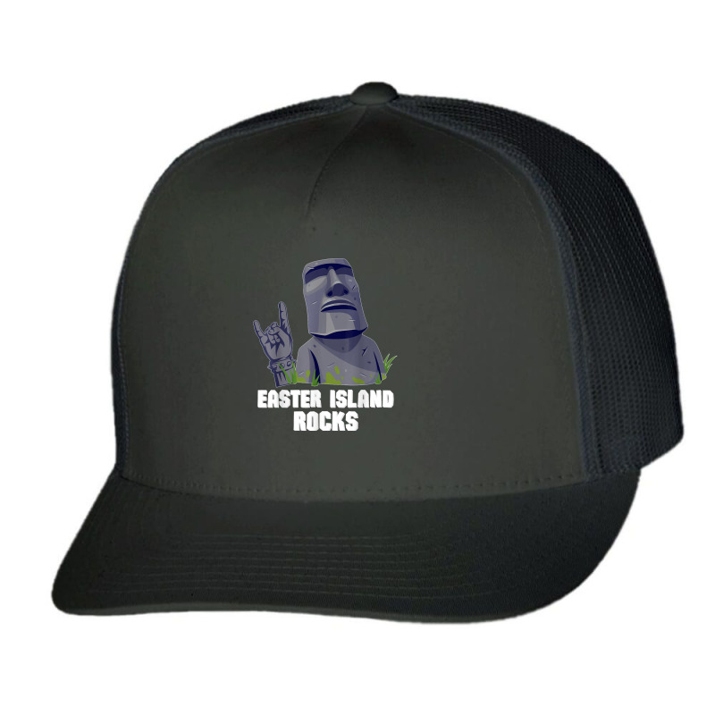 Easter Island Rocks Moai Statue Rapa Nui Rock Music Trucker Cap | Artistshot