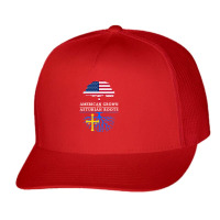 Asturias American Flag Family Reunion Long Sleeve Trucker Cap | Artistshot