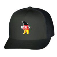 Berlin Bear Painted In The German Flag Vintage Typography Trucker Cap | Artistshot