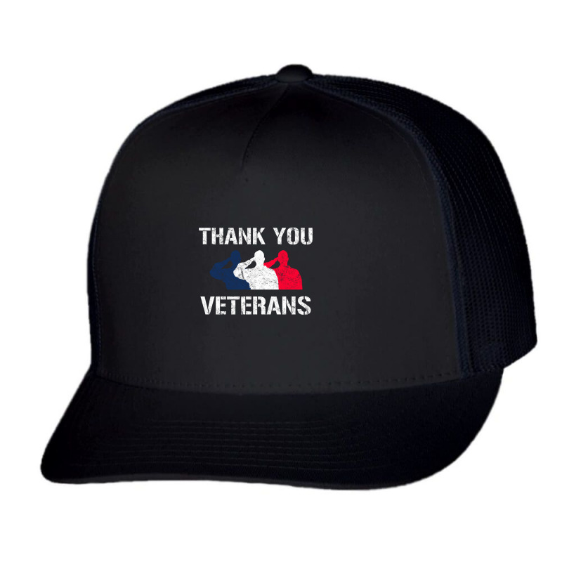 Thank You Veterans Day Salute Military Appreciation Soldiers Sweatshir Trucker Cap by cm-arts | Artistshot