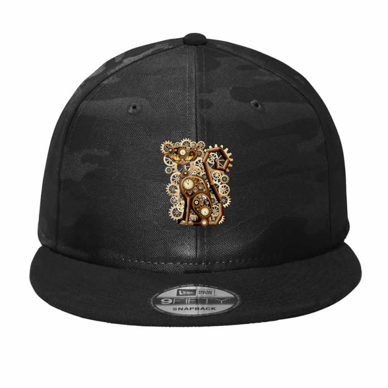 Steampunk Vintage Clockwork Cat T-shirt Camo Snapback by cm-arts | Artistshot