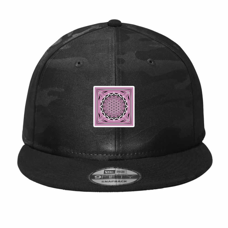 Flower Of Life Sacred Geometry Metatrons Cube Symbol Healing And Balan Camo Snapback by riska_art | Artistshot