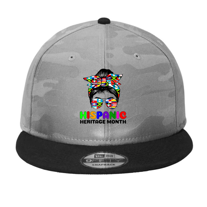 National Hispanic Heritage Month Latin Flags Messy Bun T Shirt Camo Snapback by cm-arts | Artistshot