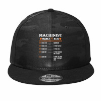 Machinist Hourly Rate Machining Camo Snapback | Artistshot