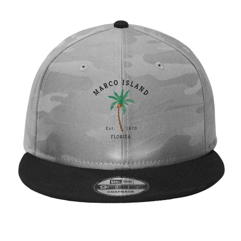 Womens Marco Island Florida Colorful Palm Tree Retro Novelty Art V Nec Camo Snapback by cm-arts | Artistshot