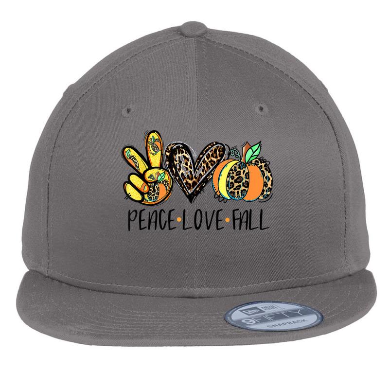 Peace Love Fall Vibes Pumkin Season Spooky Season Halloween Flat Bill Snapback Cap by RandiCrystalGraber | Artistshot