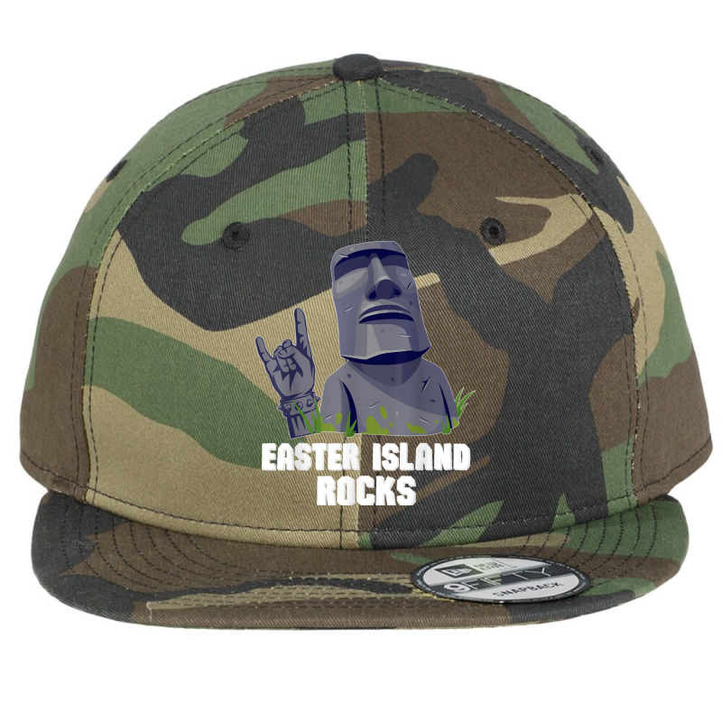 Easter Island Rocks Moai Statue Rapa Nui Rock Music Flat Bill Snapback Cap | Artistshot