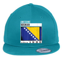 Awesome Bosnian Since 1935   Bosnian 87th Birthday Flat Bill Snapback Cap | Artistshot