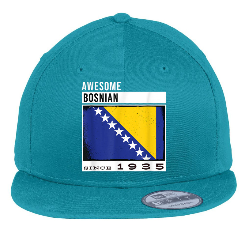 Awesome Bosnian Since 1935   Bosnian 87th Birthday Flat Bill Snapback Cap by Bestarts | Artistshot