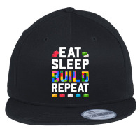 Master Builder Eat Sleep Build Repeat Building Blocks Bricks Sweatshir Flat Bill Snapback Cap | Artistshot