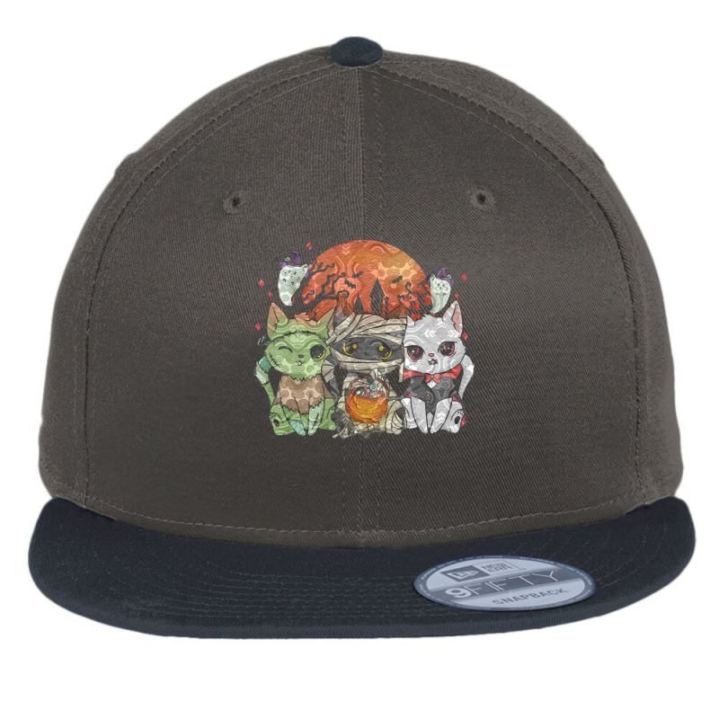 Halloween Cat Halloween Costume T  Shirt Halloween Cat Halloween Costu Flat Bill Snapback Cap | Artistshot