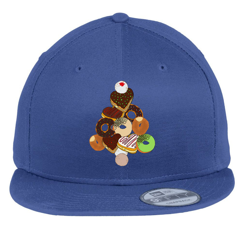 Donut Christmas Tree Festive Funny Holiday Food Meme Flat Bill Snapback Cap by Tisha Brown | Artistshot