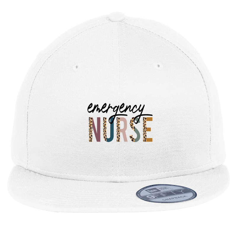 Emergency Nurse Leopard Nurse Gift Flat Bill Snapback Cap | Artistshot