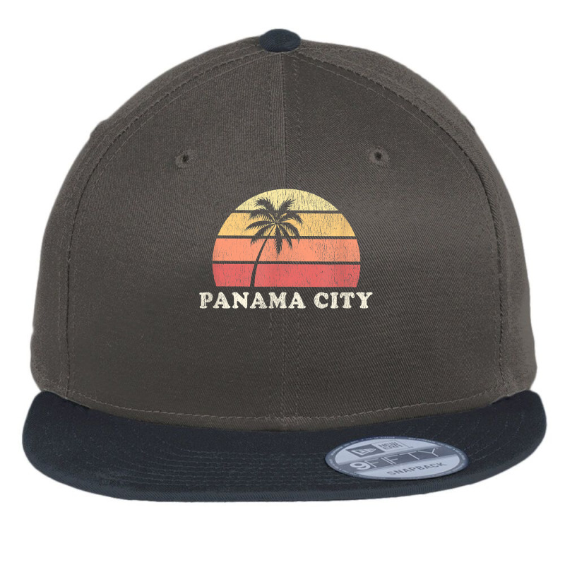 Panama City Beach Fl Vintage 70s Retro Throwback Design Flat Bill Snapback Cap by ElsieLynne | Artistshot