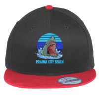 Panama City Beach Vacation Shark Theme Flat Bill Snapback Cap | Artistshot