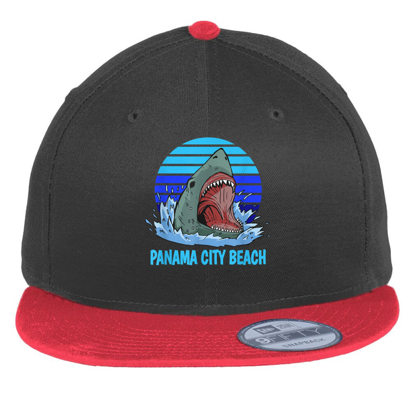 Panama City Beach Vacation Shark Theme Flat Bill Snapback Cap by ElsieLynne | Artistshot