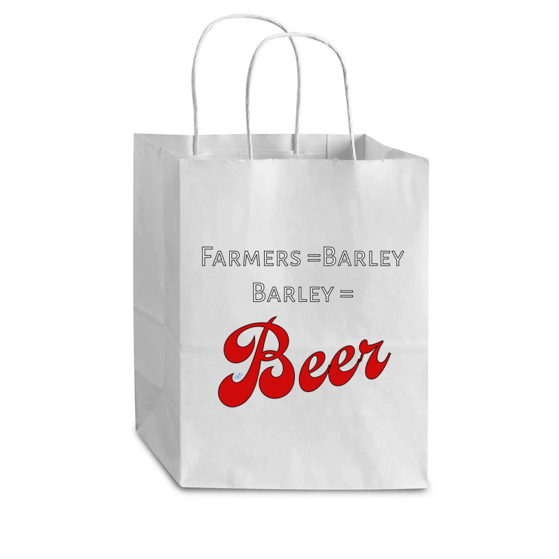 Farmers = Barley, Barley = Beer Cub Paper Bag - 8 X 4 1/2 X 10 1/4 | Artistshot