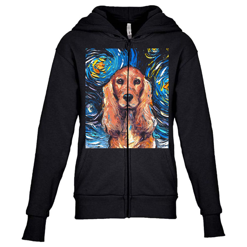 Cocker Spaniel T  Shirt Cocker Spaniel Night Youth Zipper Hoodie by hopeannounce | Artistshot