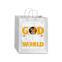 Jesus Christ Christian Lion Jesus Cross Id Rather Stand With God Knigh Debie Paper Bag - 10 X 5 X 13 | Artistshot