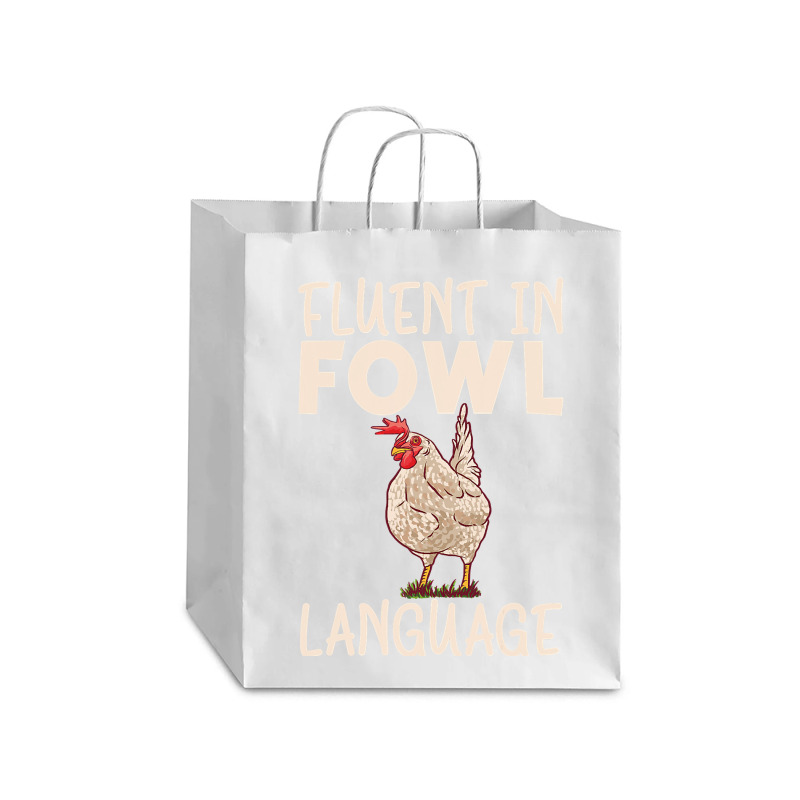 Chicken Chick Fluent In Fowl Language Hen Chicken Lover 80 Rooster Hen Debie Paper Bag - 10 X 5 X 13 | Artistshot