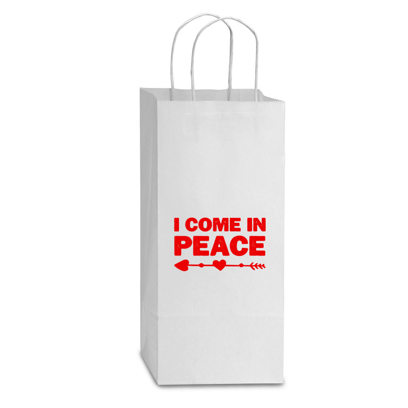 I Come In Peace Double Wine Paper Bag - 6 1/2 X 3 1/2 X 12 3/8 | Artistshot