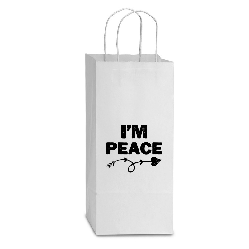 I'm Peace Apparels Funny Couple's Matching Double Wine Paper Bag - 6 1/2 X 3 1/2 X 12 3/8 | Artistshot