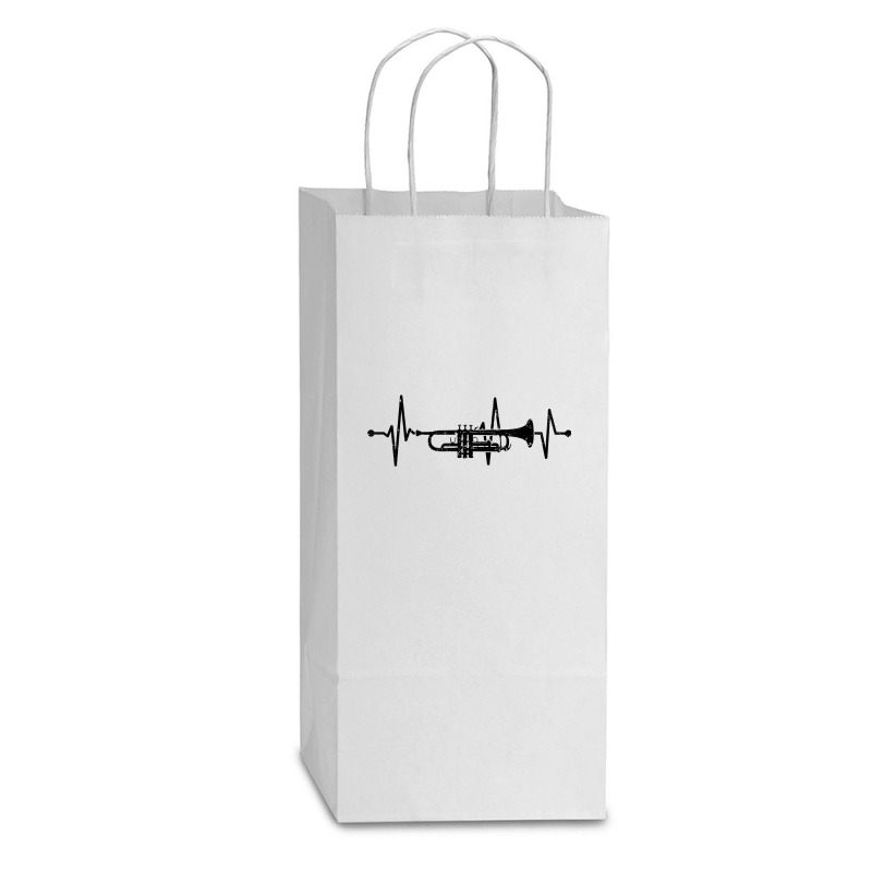 Trumpet Heartbeat Orchestra Musician Trumpeter T Shirt Double Wine Paper Bag - 6 1/2 X 3 1/2 X 12 3/8 | Artistshot