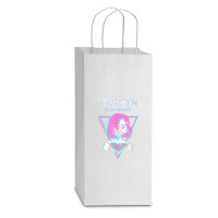 Antisocial Vaporwave Anime Girl Japanese Indie Alt Aesthetic Double Wine Paper Bag - 6 1/2 X 3 1/2 X 12 3/8 | Artistshot