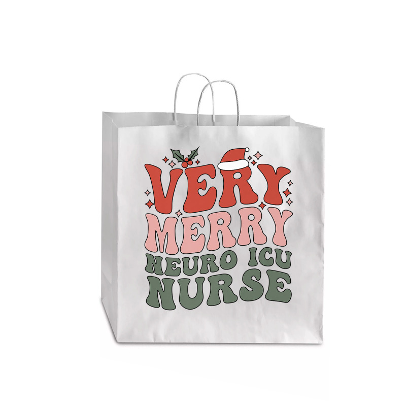 Merry Neuro Icu Nurse Christmas Neuro Icu Nursing Xmas Party Premium T Jumbo Paper Bag - 18 X 7 X 18 3/4 | Artistshot