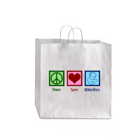 Midwife Peace Love Midwifery Jumbo Paper Bag - 18 X 7 X 18 3/4 | Artistshot