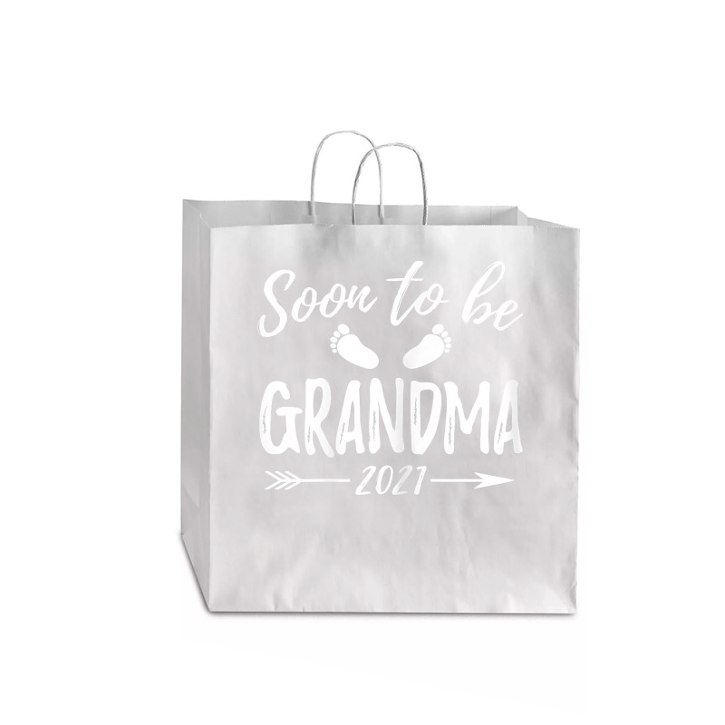 Womens Soon To Be Grandma Est.2021 Pregnancy Announcement T Shirt Jumbo Paper Bag - 18 X 7 X 18 3/4 | Artistshot