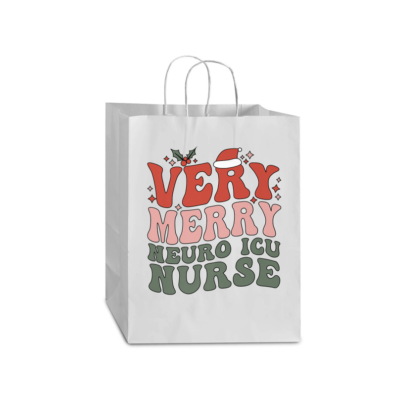 Merry Neuro Icu Nurse Christmas Neuro Icu Nursing Xmas Party Premium T Mart Paper Bag -13 X 7 X 17 | Artistshot