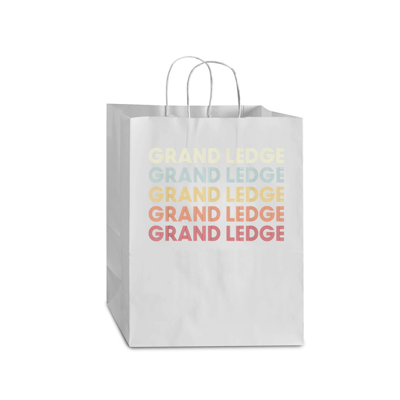 Grand Ledge Michigan Grand Ledge Mi Retro Vintage Text Mart Paper Bag -13 X 7 X 17 | Artistshot