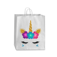 Womens Unicorn Face Halloween Costume Idea And Birthday Outfit Tank To Queen Paper Bag - 16 X 6 X 19 1/4 | Artistshot