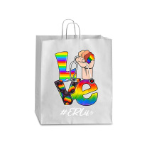 Love Er Life Nurse Lgbt Gay Pride Rainbow Flag Nursing Queen Paper Bag - 16 X 6 X 19 1/4 | Artistshot