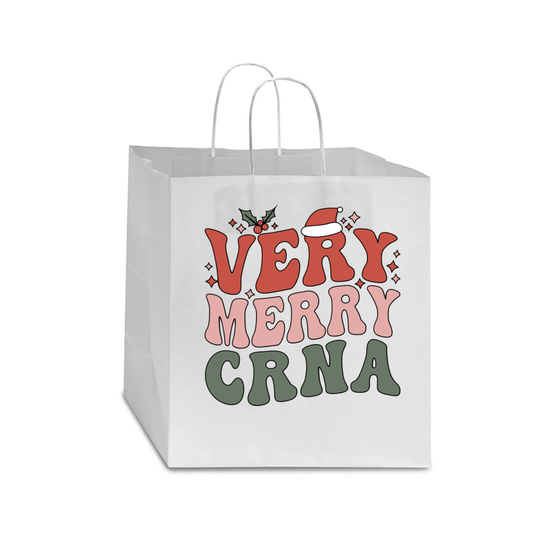 Merry Certified Registered Nurse Anesthetist Christmas Sweatshirt Star Paper Bag - 13 X 7 X 13 | Artistshot