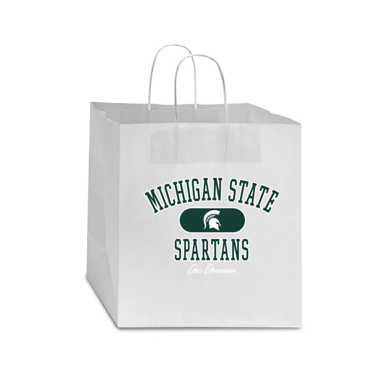 Michigan State Spartans Varsity Black Officially Licensed Pullover Hoo Star Paper Bag - 13 X 7 X 13 | Artistshot