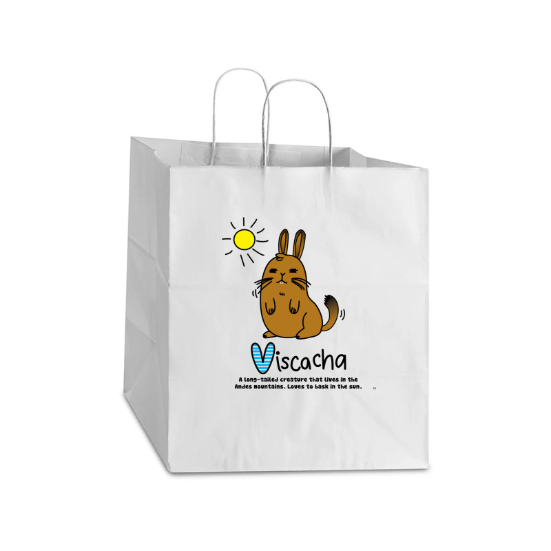 V Is For Viscacha Take Out Paper Bag - 14 X 10 X 15 1/2 | Artistshot