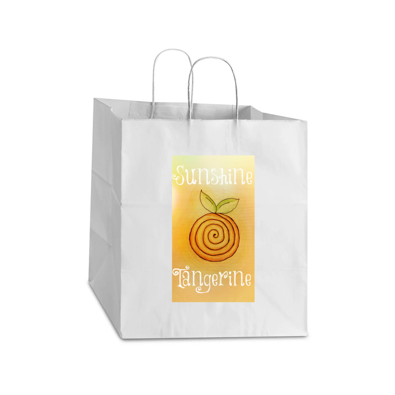 Sunshine Tangerine Take Out Paper Bag - 14 X 10 X 15 1/2 | Artistshot