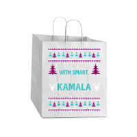 Santa Kamala Ugly Christmas Sweater T Shirt Take Out Paper Bag - 14 X 10 X 15 1/2 | Artistshot