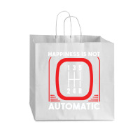 Happiness Is Not Automatic  Stick Shift Manual Transmission Sweatshirt Vogue Paper Bag - 16 X 6 X 12 | Artistshot