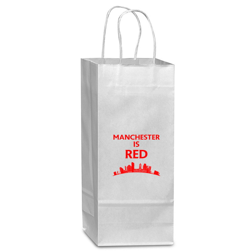 Manchester Is Red United Wine Paper Bag - 5 1/2 X 3 1/4 X 13 | Artistshot