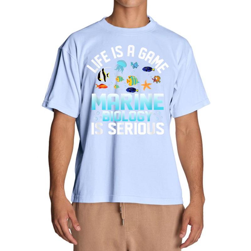 Life Is A Game Marine Biology Is Serious Ocean Student Sea T Shirt Urban Heavy T-shirt | Artistshot