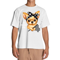 Chihuahua Dog Dirt Track Racing Checkered Race Flag Chihuahua Puppy 50 Urban Heavy T-shirt | Artistshot