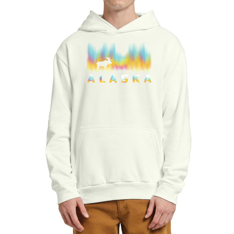 Alaska Reindeer Design With Polar Lights And Moose Pullover Hoodie Urban Pullover Hoodie by jermonmccline | Artistshot