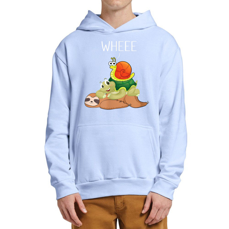 Sloth Turtle Snail Animals Piggyback Slow Motion Running T Shirt Urban Pullover Hoodie by JahmayaWhittle | Artistshot