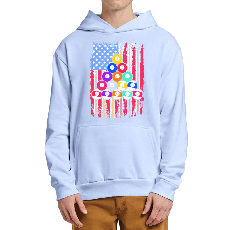 Billiard T  Shirt U S Flag Snooker Player American Pool Billiard T  Sh Urban Pullover Hoodie | Artistshot