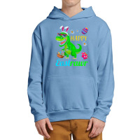 Happy Eastrawr Dinosaur With Bunny Ears And Eggs Basket Urban Pullover Hoodie | Artistshot