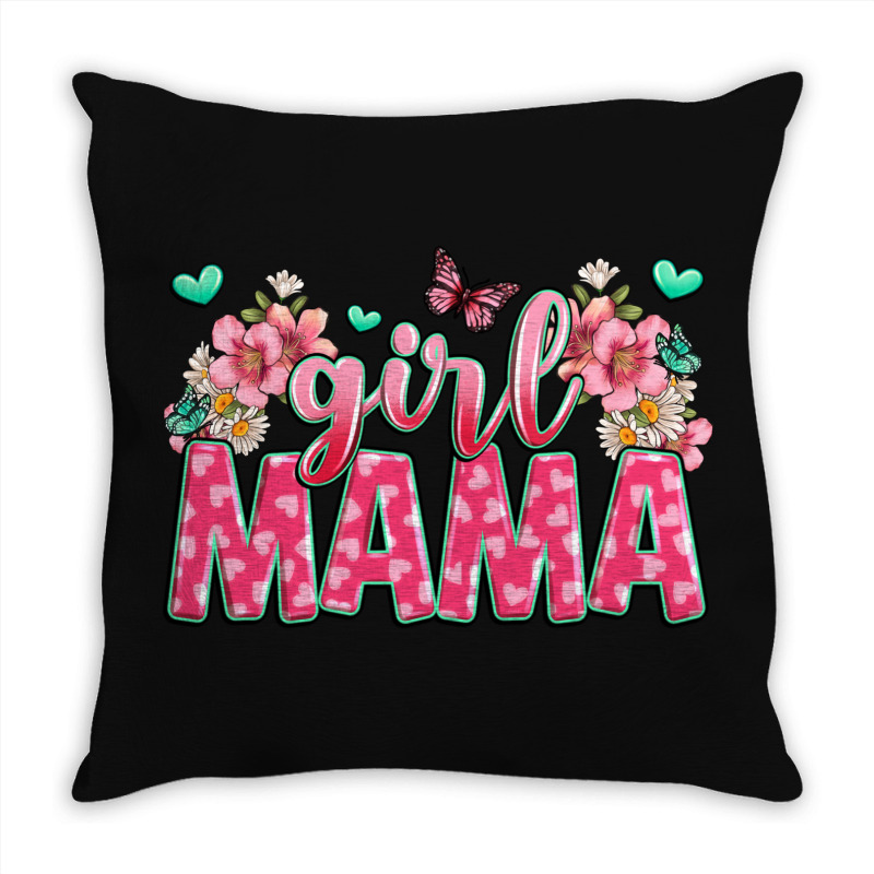 Girl Mama Throw Pillow | Artistshot