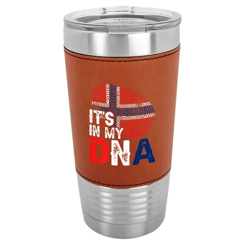 It's In My Dna Norway Flag Fingerprint Patriotic Premium Leatherette Tumbler by Tiktify | Artistshot